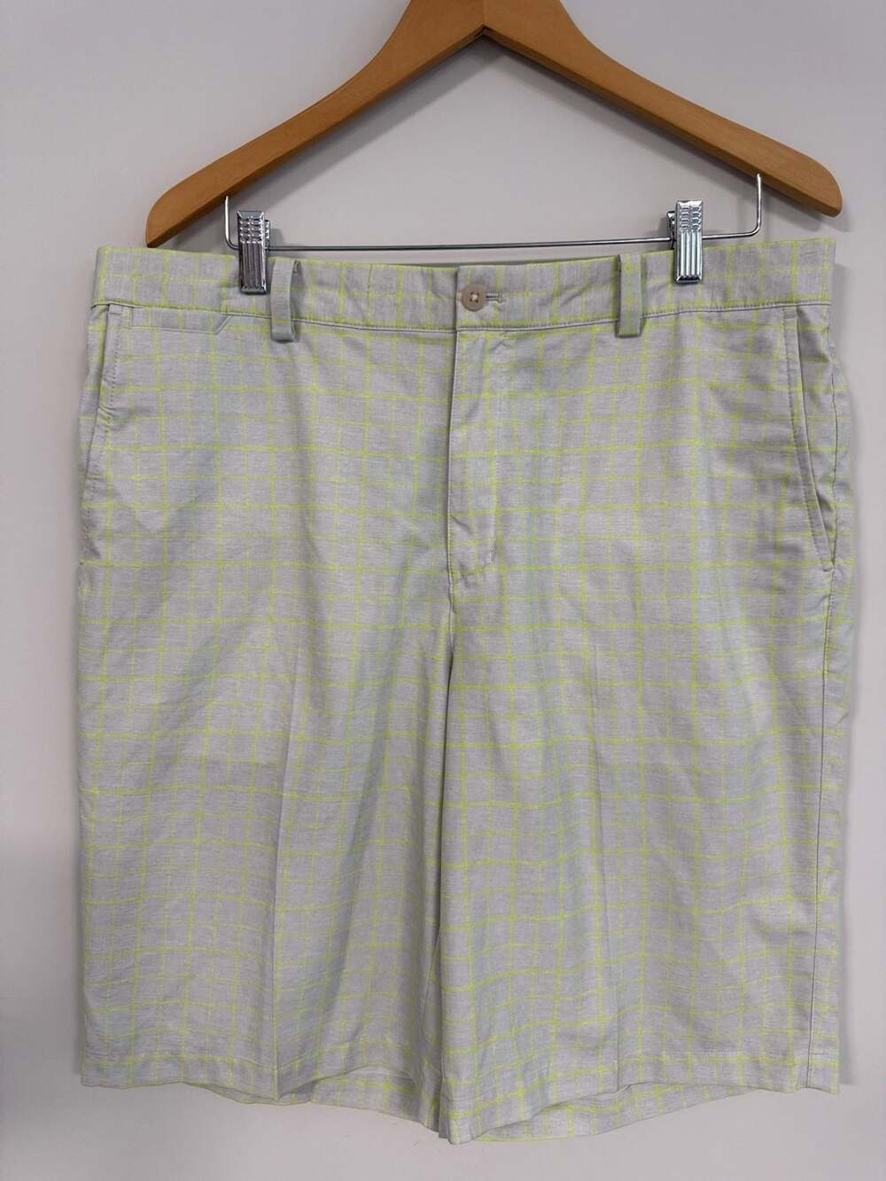 Nike Golf Tour Performance Dri-Fit Neon Grid Plaid Shorts Size 36